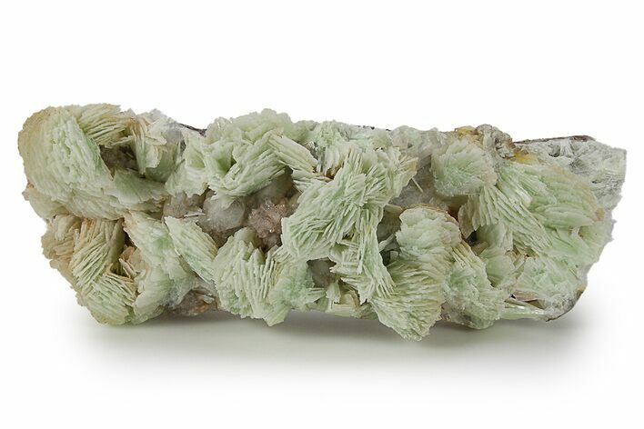 Green, Bladed Prehnite Crystals with Quartz - Morocco #292260